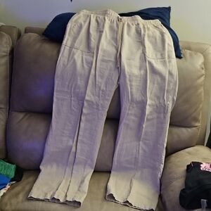 Cato Light Tan Linen Trousers